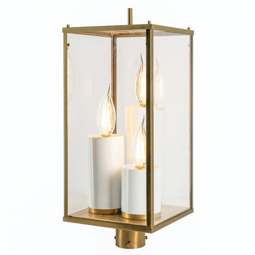 Atlas Lighting and Home ATL-OL11246-BS Back Bay Traditional Aged Brass Outdoor Post Light Fixture 