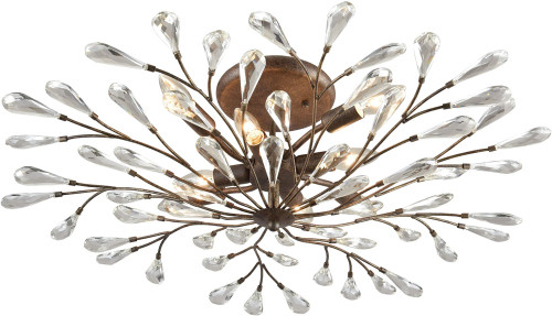 Atlas Lighting and Home ATL-CL12169-BZ Crislett Contemporary Crystal Sunglow Bronze 32" Ceiling Light Fixture 