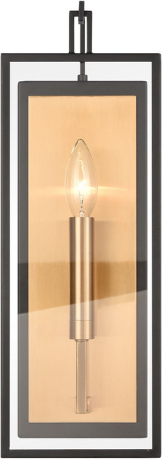 Atlas Lighting and Home ATL-WL11086-BK Gianni Matte Black / Gold Wall Sconce Light 