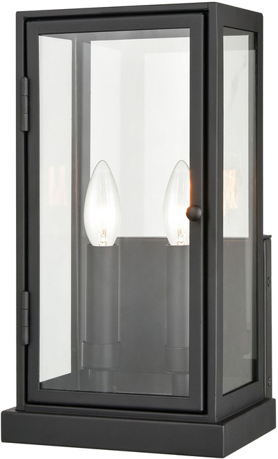 Atlas Lighting and Home ATL-OL11140-BK2 Foundation Traditional Matte Black 13" Outdoor Wall Light Sconce 
