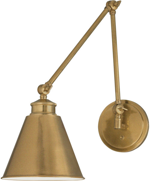 Atlas Lighting and Home ATL-WL11002-BS Aidan Moveable Vintage Aged Brass Wall Swing Arm Lamp 