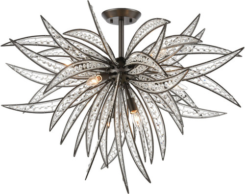 Atlas Lighting and Home ATL-CL11904-BZ Naples Modern Crystal Oil Rubbed Bronze Flush Mount Lighting 
