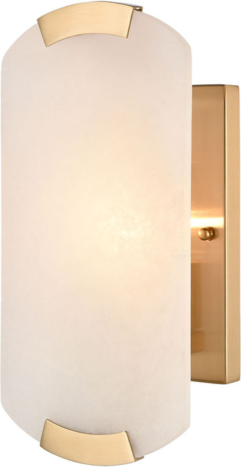 Atlas Lighting and Home ATL-WL11672-BS Nova Modern Aged Brass / White 12" Lamp Sconce 