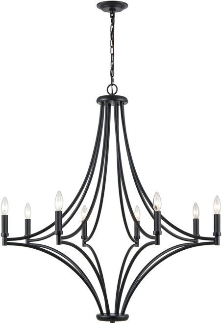 Atlas Lighting and Home ATL-CL11340-BK Spanish Villa Charcoal Chandelier Light 