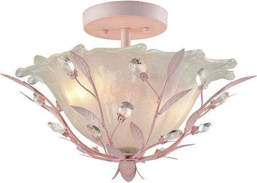 Atlas Lighting and Home ATL-CL12130-PK Circeo Crystal Rustic Light Pink Ceiling Lighting Fixture 