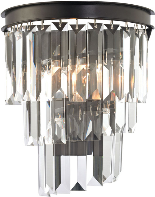 Atlas Lighting and Home ATL-WL11676-BZ Palacial Contemporary Crystal Oil Rubbed Bronze Wall Lighting Sconce 