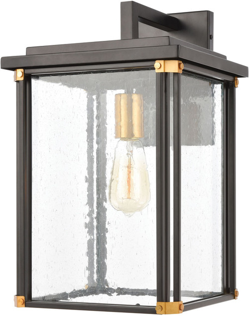 Atlas Lighting and Home ATL-OL11383-BK Vincentown Modern Matte Black / Brushed Brass 18" Outdoor Wall Sconce 