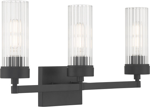 Atlas Lighting and Home ATL-WL11360-BK Lida Modern Matte Black 3-Light Bathroom Light Sconce 