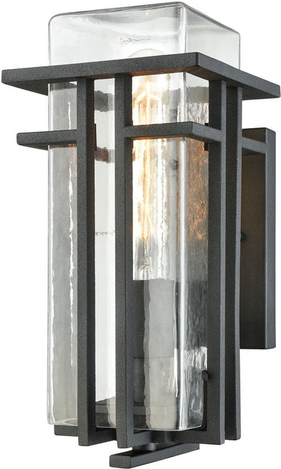 Atlas Lighting and Home ATL-OL11111-BK1 Croftwell Contemporary Textured Matte Black 12" Outdoor Wall Sconce Lighting 