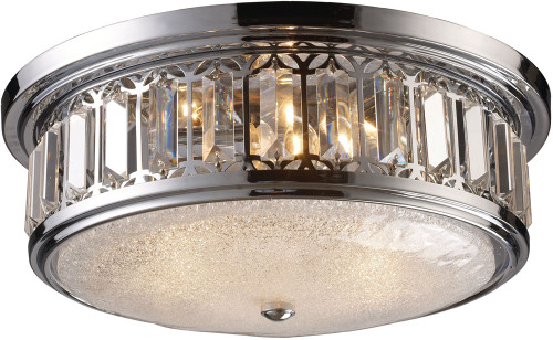 Atlas Lighting and Home ATL-CL12522-CH Salena Polished Chrome 16" Flush Ceiling Light Fixture 