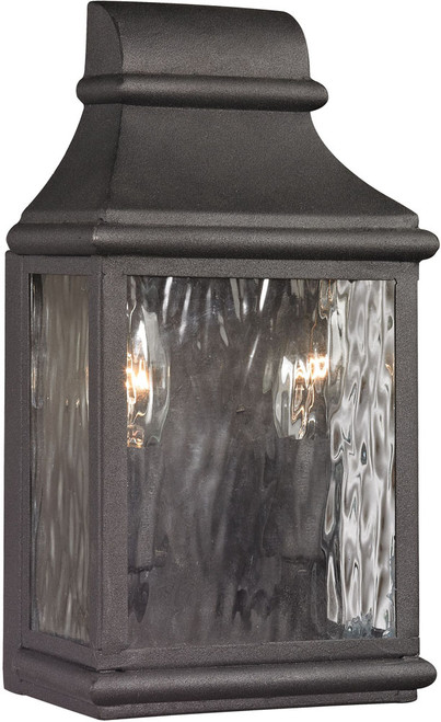 Atlas Lighting and Home ATL-OL11312-BK Forged Jefferson Traditional Charcoal 11" Outdoor Wall Light Fixture 