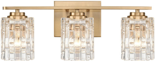 Atlas Lighting and Home ATL-WL11562-BS Cincinnati Modern Satin Brass 3-Light Bathroom Lighting Fixture 