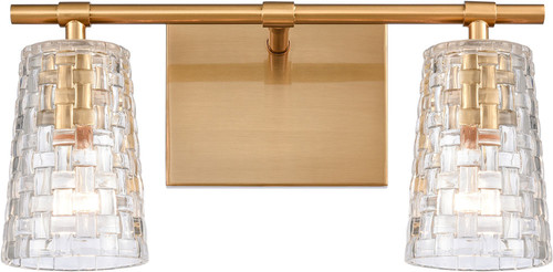 Atlas Lighting and Home ATL-WL11361-BS Lightweave Contemporary Satin Brass 2-Light Bath Lighting 