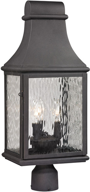 Atlas Lighting and Home ATL-OL11261-BK Forged Jefferson Traditional Charcoal Exterior Post Lamp 