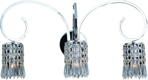 Atlas Lighting and Home ATL-WL11386-CH Optix Modern Polished Chrome 3-Light Bathroom Lighting Fixture 
