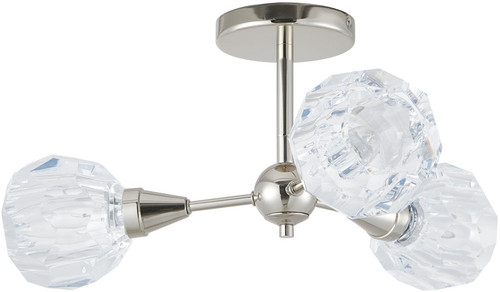 Thesis Lighting 206946A Helena Contemporary Polished Nickel Flush Mount Ceiling Light Fixture 