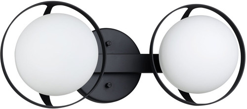 Thesis Lighting 206969A Parker Contemporary Matte Black 2-Light Bathroom Lighting Sconce 