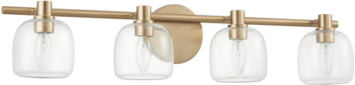 Thesis Lighting 207018A Valentina Contemporary Champagne Gold / Clear 4-Light Bathroom Sconce Lighting 