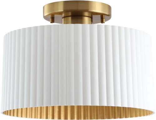 Thesis Lighting 206963A Leilani Contemporary Brushed Gold / Matte White Flush Mount Lighting Fixture 