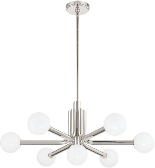 Thesis Lighting 207348A Stockholm Contemporary Polished Nickel LED Chandelier Lighting 