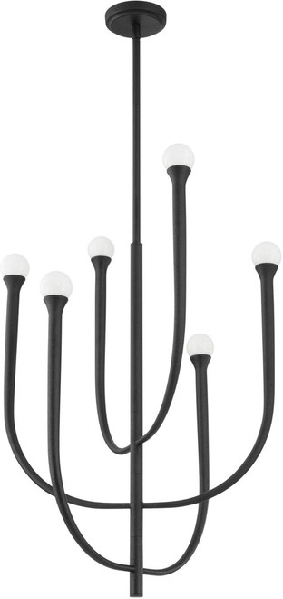Thesis Lighting 207261A Dahlia Modern Plaster Black LED Mini Lighting Chandelier 