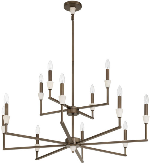 Thesis Lighting 207366A Montclair Modern Forged Bronze / White Chandelier Light 