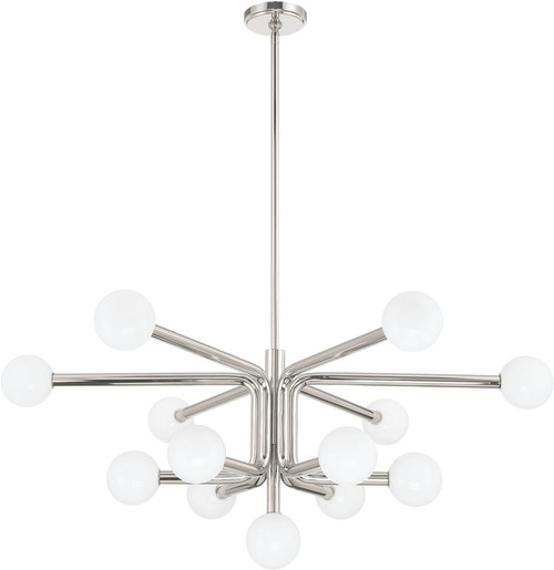 Thesis Lighting 207349A Stockholm Contemporary Polished Nickel LED Chandelier Light 