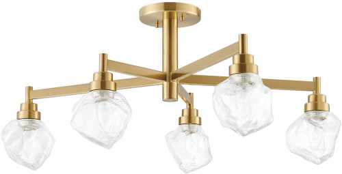Thesis Lighting 206965A Lillyanna Contemporary Brushed Gold Flush Ceiling Light Fixture 