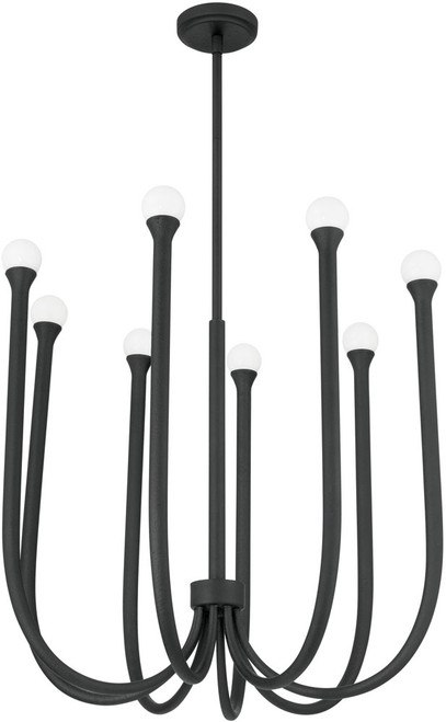 Thesis Lighting 207263A Dahlia Modern Plaster Black LED Chandelier Lamp 