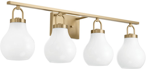Thesis Lighting 207857A Mansfield Contemporary Champagne Gold 4-Light Bathroom Wall Light Fixture 