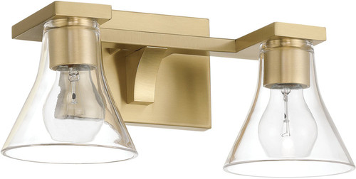 Thesis Lighting 207657A Gilford Modern Champagne Gold 2-Light Bath Lighting Sconce 