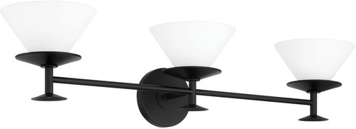 Thesis Lighting 207324A Tremolo Contemporary Matte Black / Champagne Gold 3-Light Bathroom Vanity Light 