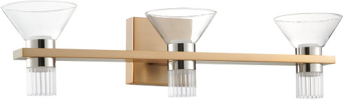 Thesis Lighting 207685A Blake Contemporary Champagne Gold / Polished Nickel LED 6-Light Bathroom Sconce Lighting 