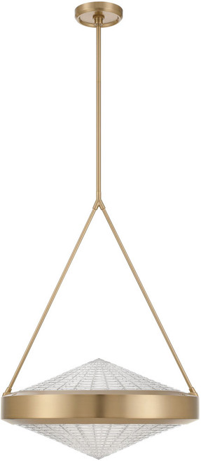 Thesis Lighting 207427A Agate Contemporary Champagne Gold / Clear Holophane Ceiling Pendant Light 