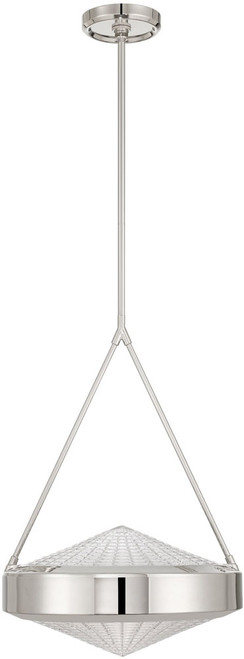 Thesis Lighting 207428A Agate Modern Polished Nickel / Clear Holophane Hanging Light 