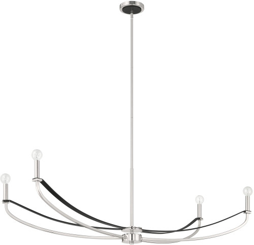 Thesis Lighting 207889A Sussex Modern Polished Nickel / Black Lighting Chandelier 