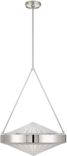 Thesis Lighting 207429A Agate Contemporary Polished Nickel / Clear Holophane Hanging Pendant Light 