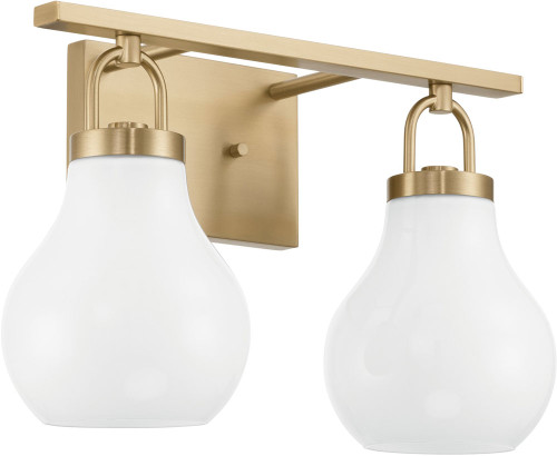 Thesis Lighting 207855A Mansfield Modern Champagne Gold 2-Light Bathroom Vanity Light Fixture 