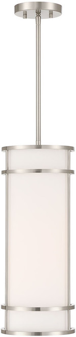 Savoy House 7-5699-1-SN Porter Modern Satin Nickel Mini Drum Hanging Lamp 