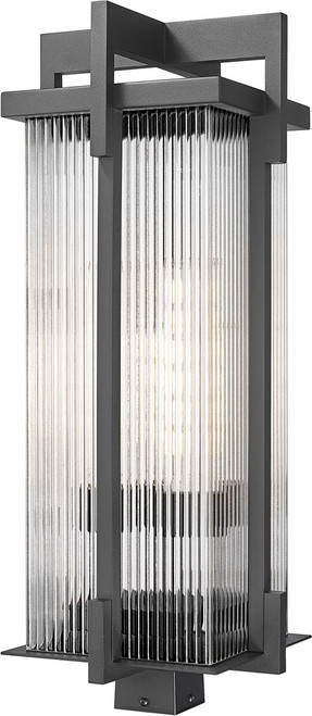 Z-Lite 5031PHXLS-BK Fortis Modern Sand Black 32.5" Outdoor Lamp Post Light 