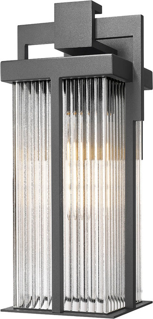 Z-Lite 5031M-BK Fortis Contemporary Sand Black 18" Outdoor Wall Mounted Lamp 