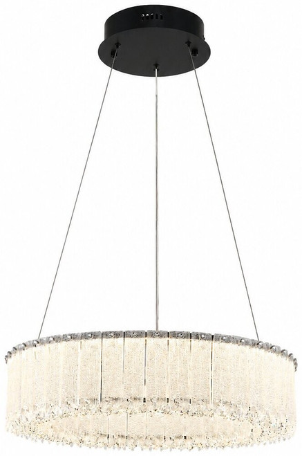 Bethel International MK01C24BLK Modern Crystal Black LED 24" Drop Lighting Fixture 