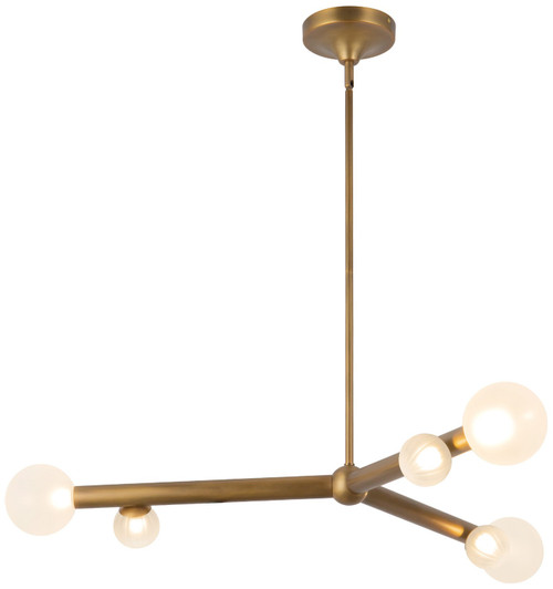 Kuzco Lighting CH32841-VB/OP Reese Modern Vintage Brass LED Hanging Chandelier 