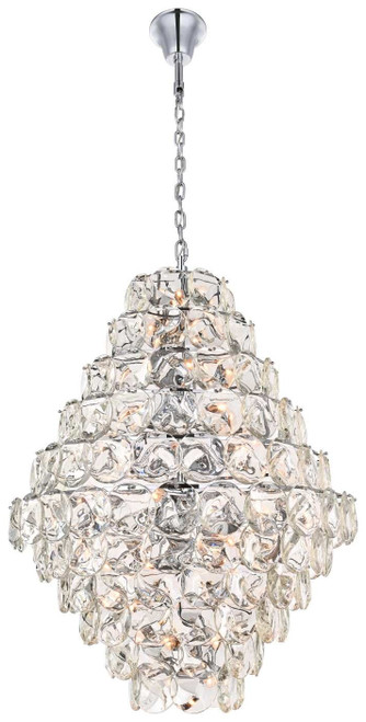 Elegant Lighting 1010G42C-01CR Charlotte Contemporary Crystal Chrome 42.5" Pendant Light 