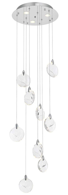 Elegant Lighting 1012D20C-01CR Avery Modern Crystal Chrome LED Multi Drop Lighting 