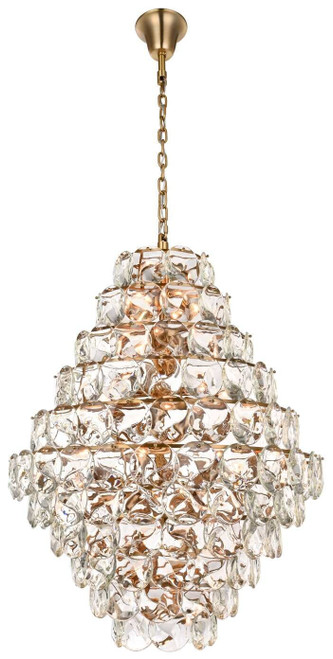 Elegant Lighting 1010G42SG-01CR Charlotte Contemporary Crystal Satin Gold 42.5" Ceiling Pendant Light 