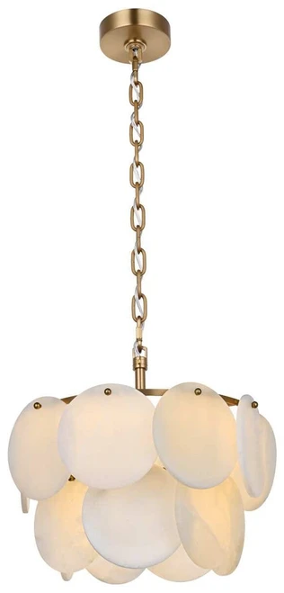 Elegant Lighting 1010D16SG-11ST Charlotte Contemporary Satin Gold 16" Lighting Pendant 