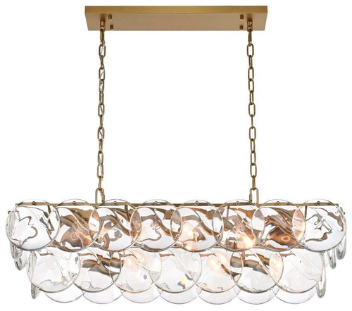 Elegant Lighting 1010D36SG-01CR Charlotte Satin Gold Kitchen Island Lighting 