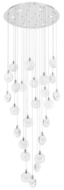 Elegant Lighting 1012G36C-01CR Avery Contemporary Crystal Chrome LED Multi Pendant Light 