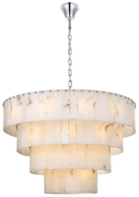 Elegant Lighting 1015D40C-33ST Georgina Modern Chrome 40" Hanging Pendant Light 